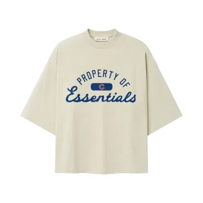 Pre-owned Essentials Fear Of God  Cubs Merch Tee 'sandstone' | Cream | Men's Size S In White