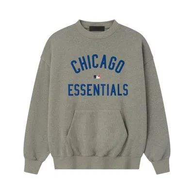 Pre-owned Essentials Fear Of God  Cubs Sport Crewneck 'concrete Heather' | Grey | Men's Size M In Gray