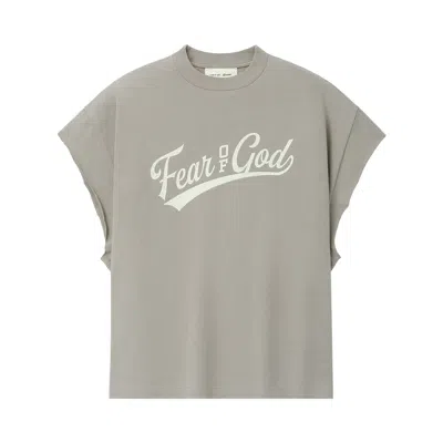 Pre-owned Essentials Fear Of God  Cut Off 90s Tee 'seal' | Grey | Men's Size Xl
