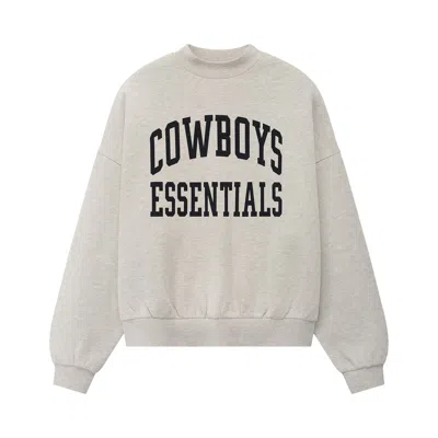 Pre-owned Essentials Fear Of God  Dallas Cowboys Camp Crewneck Boxy Fit 'light Heather' | Grey | Men's Size Xxl