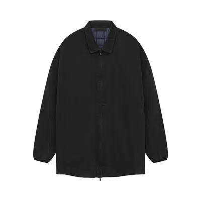 Pre-owned Essentials Fear Of God  Denim Filled Shirt Jacket 'overdye Black Denim'