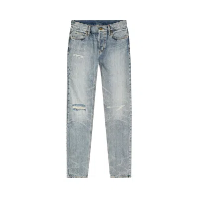 Pre-owned Essentials Fear Of God  Denim Pant 'light Indigo Distress Wash' | Blue | Men's Size Xxl