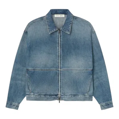Essentials Fear Of God  Denim Trucker Jacket 'classic Blue'