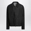 Essentials Denim Zip Shirt Jacket In Black