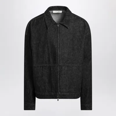 Essentials Denim Zip Shirt Jacket In Gray