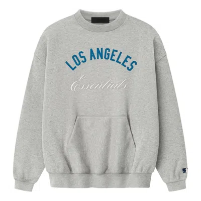 Essentials Fear Of God  Dodgers Sport Crewneck 'concrete Heather' In Gray