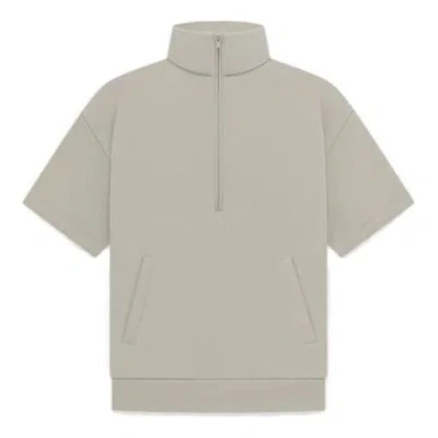 Essentials Fear Of God  Drop2 Ss23 3/4 Sleeve Half Zip Pullover 'seal' In Gray