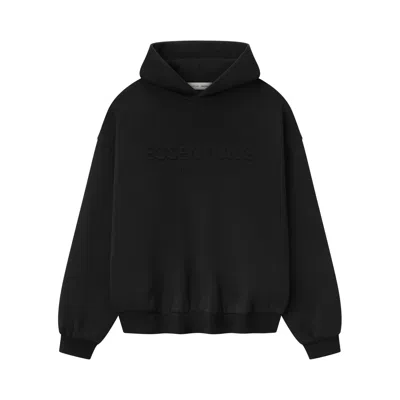 Pre-owned Essentials Fear Of God  Embossed 90s Fit Fleece Hoodie 'vintage Black' | Men's Size S
