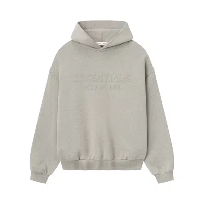 Pre-owned Essentials Fear Of God  Embossed 90s Fit Fleece Hoodie 'warm Heather' | Grey | Men's Size L In Gray