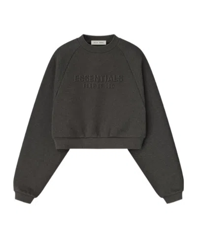 Essentials Fear Of God  Embossed 90s Raglan Crewneck Sweatshirt In Gray