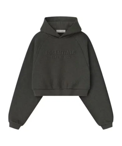 Essentials Fear Of God  Embossed 90s Raglan Hoodie In Black