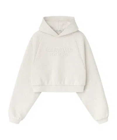 Essentials Fear Of God  Embossed 90s Raglan Hoodie In White