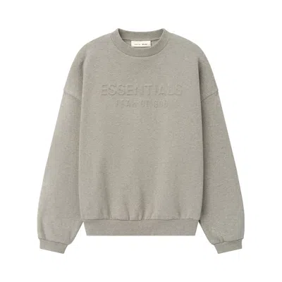 Pre-owned Essentials Fear Of God  Embossed 90s Relaxed Crewneck 'warm Heather' | Grey | Men's Size Xxl