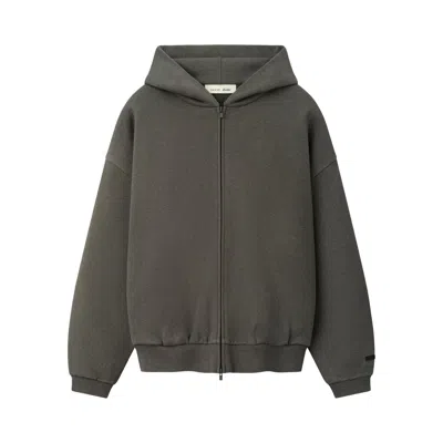 Pre-owned Essentials Fear Of God  Embossed 90s Relaxed Zip-up Hoodie 'warm Heather' | Grey | Men's Size M