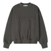 Essentials Fear Of God  Embossed Classic Crewneck Sweatshirt 'charcoal Heather' In Gray