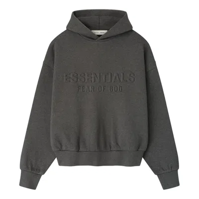 Essentials Fear Of God  Embossed  Classic Hoodie 'charcoal Heather' In Gray