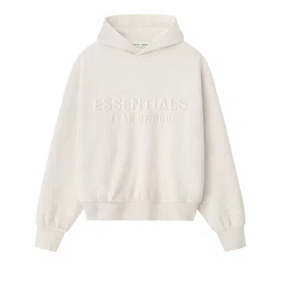 Pre-owned Essentials Fear Of God  Embossed  Classic Hoodie 'oatmeal Heather' | White | Men's Size Xxl