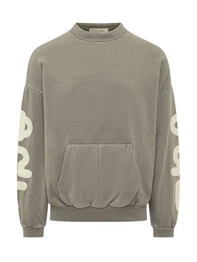 Essentials Fear Of God   90s-style Washed Sweatshirt In Washed Seal