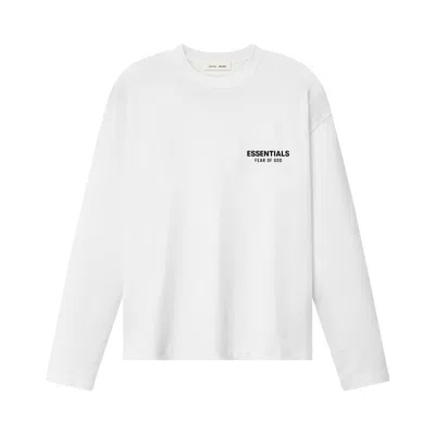 Pre-owned Essentials Fear Of God   Classic Long Sleeve Tee 'bright White' | Men's Size Xl