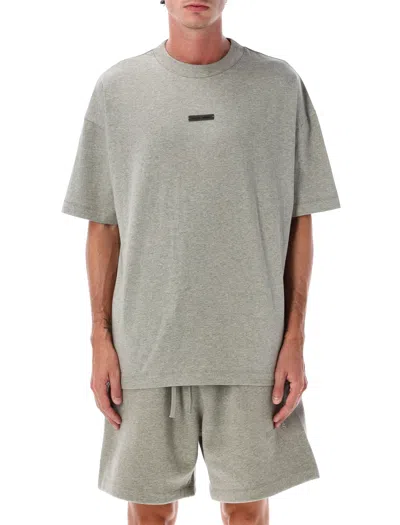 Essentials Fear Of God   Fear Of God Classic Cotton Tee Concrete Heater In Gray