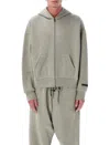 Essentials Fear Of God   Fear Of God Classic Fleece Zip-up Hoodie Concrete Heather In Orange