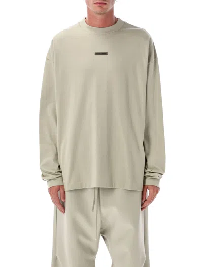 Essentials Fear Of God   Fear Of God Classic Long Sleeve Tee Abbey Stone In Neutral