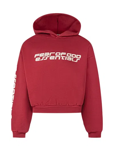 Essentials Fear Of God   Mini Hoodie Sweatshirt In Crimson