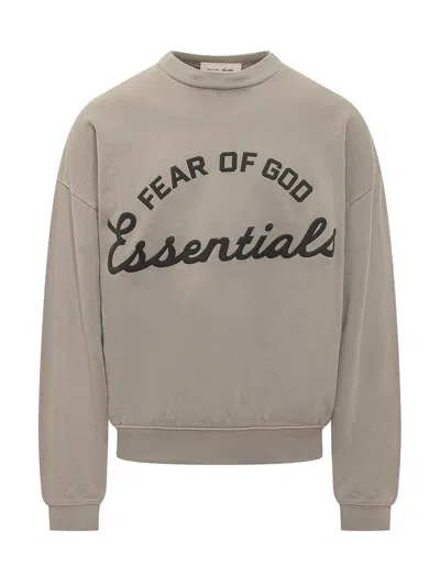 Essentials Fear Of God   Sweatshirt With Graphic Print Front In Gray