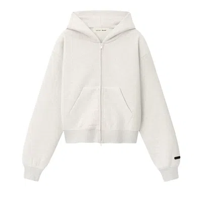 Pre-owned Essentials Fear Of God  Esssentials Classic Zip-up Hoodie 'oatmeal Heather' | Cream | Men's Size Xs