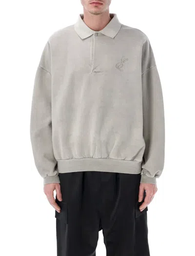 Essentials Fear Of God  Fear Of God  Grey Embroidered Polo In Gray
