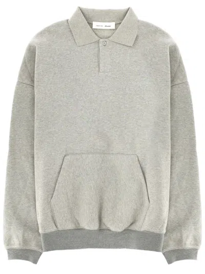Essentials Fear Of God  Felpa "signature 90's" Con Colletto Polo In Gray