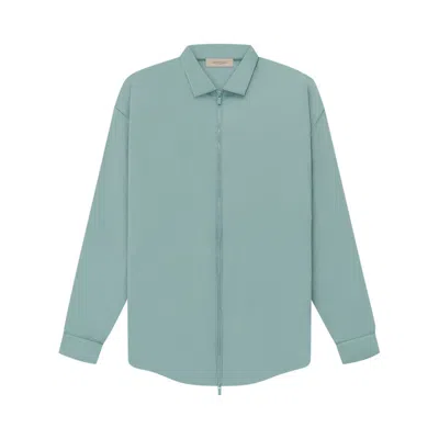 Pre-owned Essentials Fear Of God  Filled Nylon Shirt Jacket 'sycamore' In Green