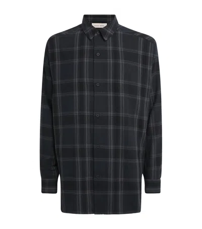 Essentials Fear Of God  Flannel Check Shirt In Black