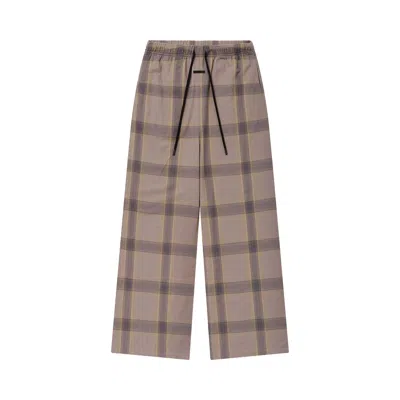 Pre-owned Essentials Fear Of God  Flannel Lounge Pant 'seal Plaid' | Brown | Women's Size L