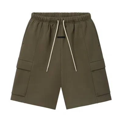 Pre-owned Essentials Fear Of God  Fleece Cargo Short 'moss' | Green | Men's Size S