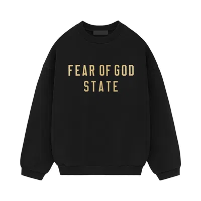 Pre-owned Essentials Fear Of God  Fleece Crewneck 'black'