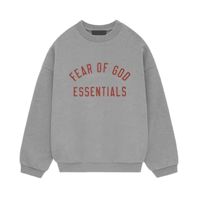 Pre-owned Essentials Fear Of God  Fleece Crewneck 'dark Heather' In Grey