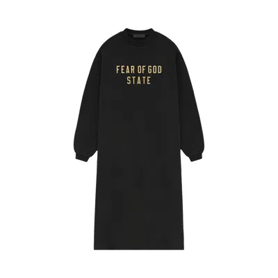 Pre-owned Essentials Fear Of God  Fleece Crewneck Dress 'black' | Women's Size Xxs