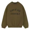 Essentials Round-neck Long-sleeve Sweatshirt In Green
