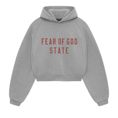 Pre-owned Essentials Fear Of God  Fleece Cropped Hoodie 'dark Heather' | Grey | Women's Size S