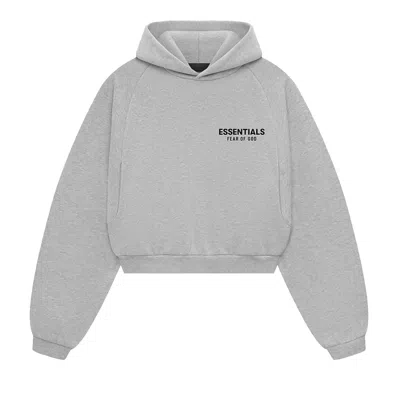 Pre-owned Essentials Fear Of God  Fleece Cropped Hoodie 'grey' | Women's Size Xxs