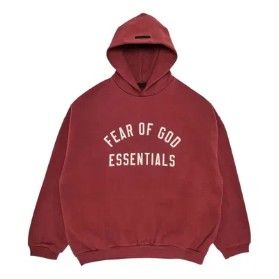 Essentials Fear Of God  Fleece Hoodie 'crimson' In Multi