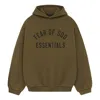 Essentials Fear Of God  Fleece Hoodie 'olive' In Green