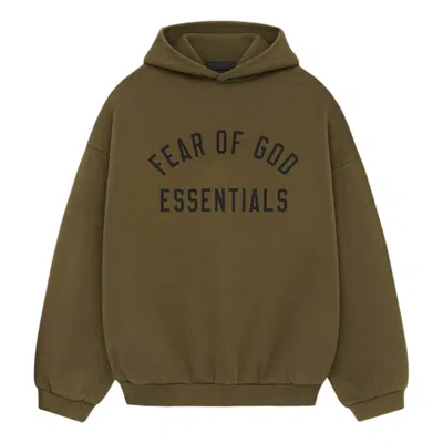 Essentials Fear Of God  Fleece Hoodie 'olive' In Green