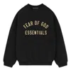 Essentials Black Crewneck Long Sleeve T-shirt In Black