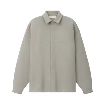 Pre-owned Essentials Fear Of God  Fleece Overshirt 'pyrite Heather' | Tan | Men's Size M