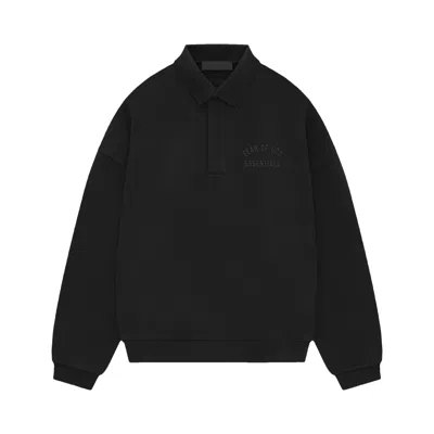 Pre-owned Essentials Fear Of God  Fleece Polo 'black'