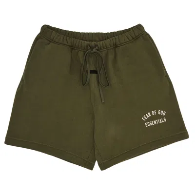 Pre-owned Essentials Fear Of God  Fleece Soccer Short 'military' | Green | Men's Size Xxl