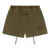 Essentials Fear Of God  Fleece Soccer Short 'olive' In Green