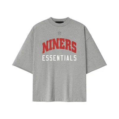 Pre-owned Essentials Fear Of God  Forty Niners 90s 3/4 Sleeve Tee 'concrete Heather' | Grey | Men's Size Xl In Gray